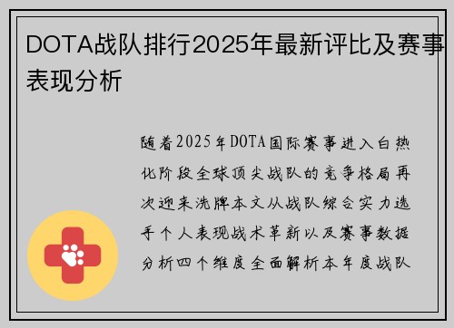 DOTA战队排行2025年最新评比及赛事表现分析